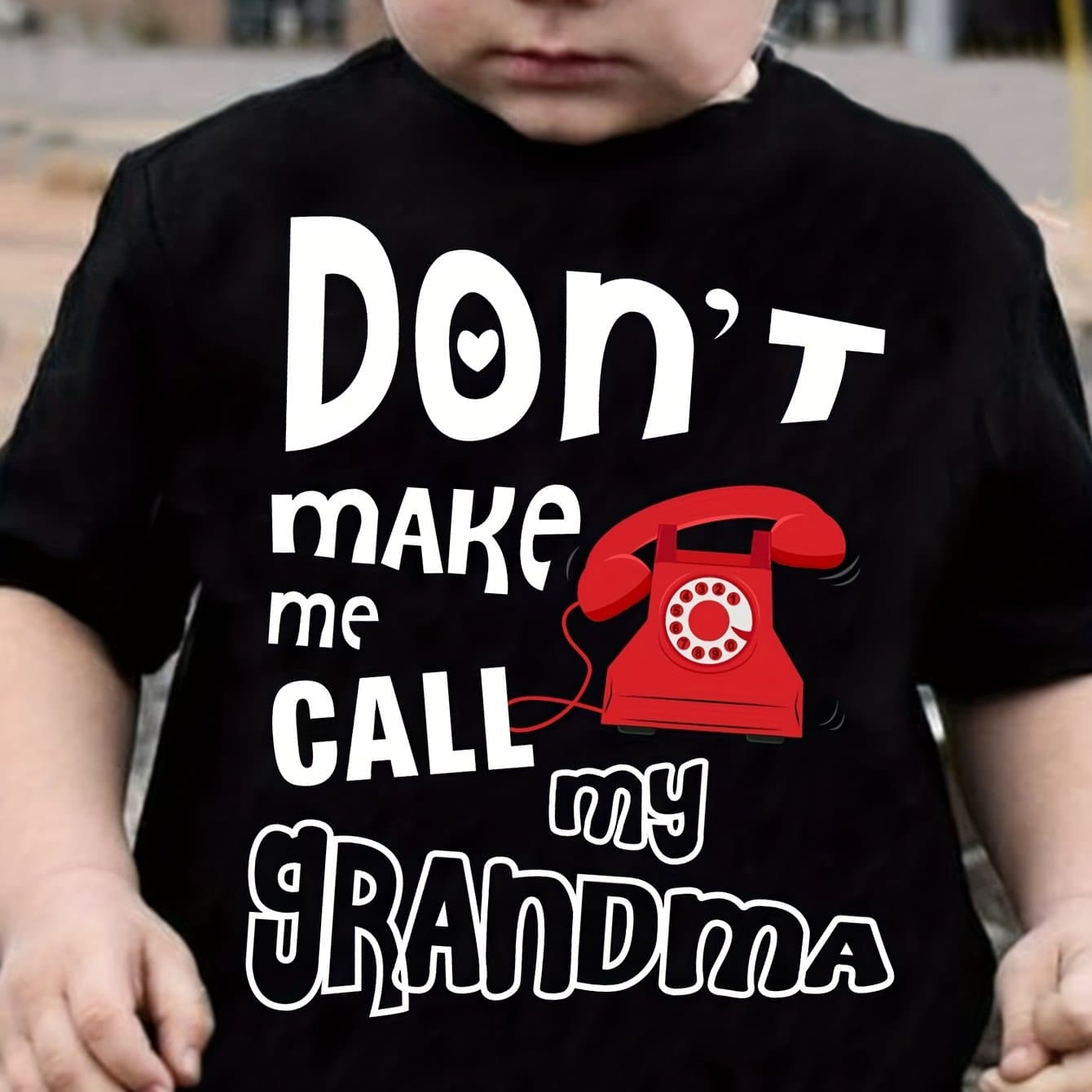 TEMU Boys' 'don't Call My Grandma' Fun Cartoon Telephone Graphic Tee - 100% Cotton, Crew Neck Short Sleeve T-shirt For , Casual,