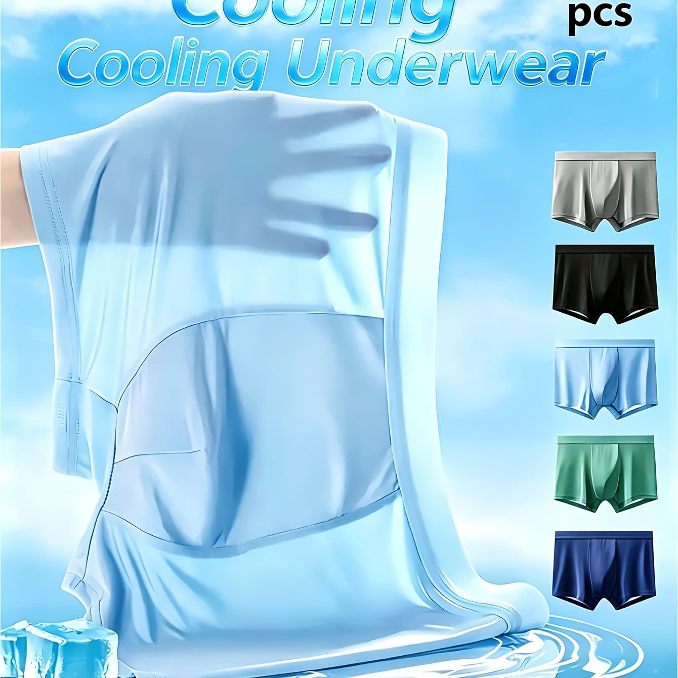 TEMU 5pcs Men's Fabric Boxer Panties, Quick Panties, Breathable Summer Underwear, Men's Underwear
