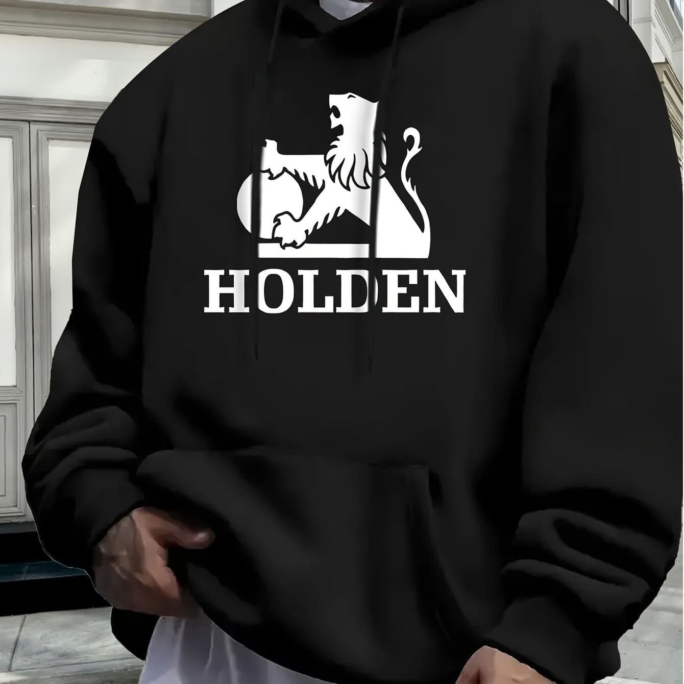 TEMU Men S Hooded With A Fleece Print Autumn And Winter Casual Wear Sweatshirt For Spring Autumn And Winter Printed
