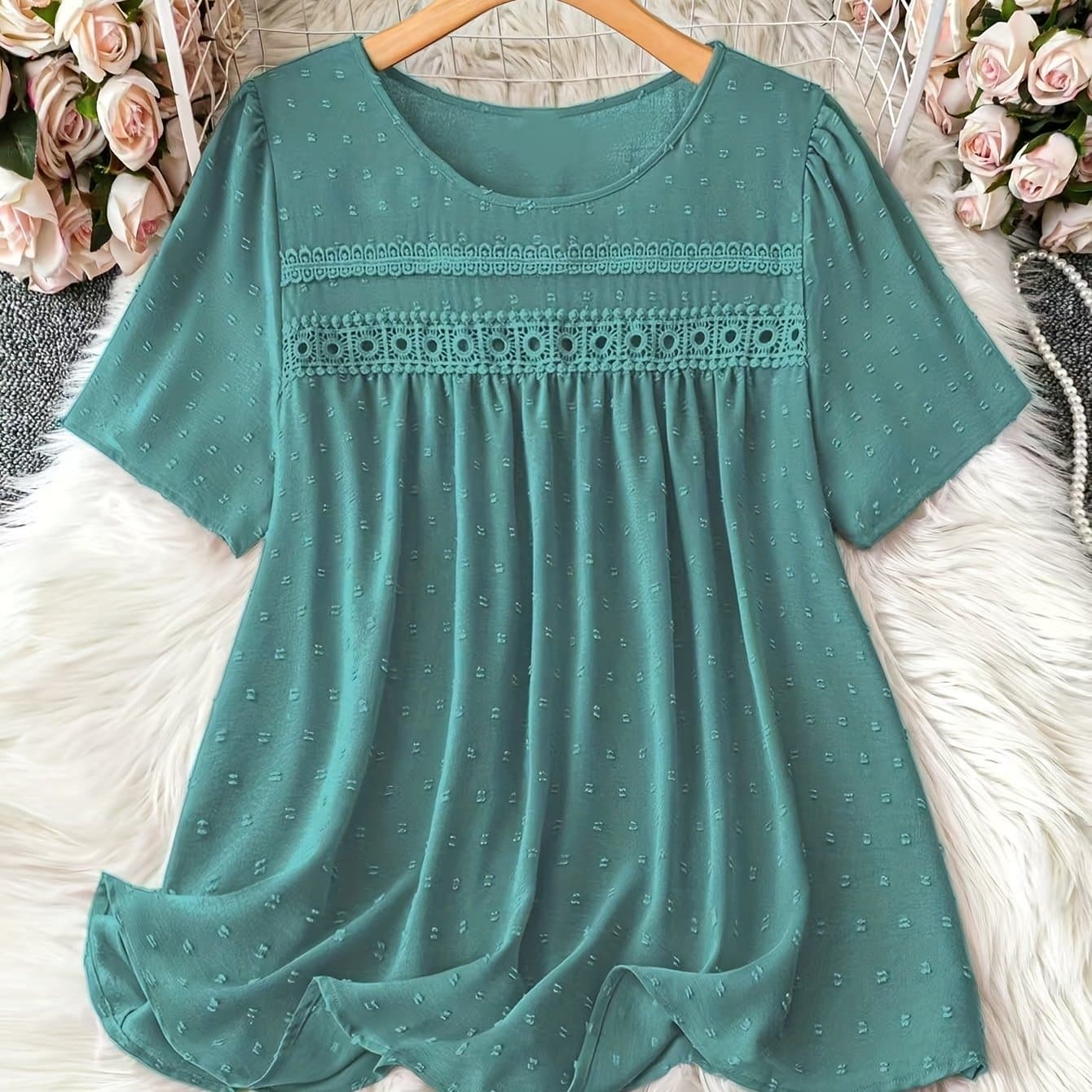 TEMU Plus Size - Plus Size - European And American Size Women's Clothing Tops Ww24093#