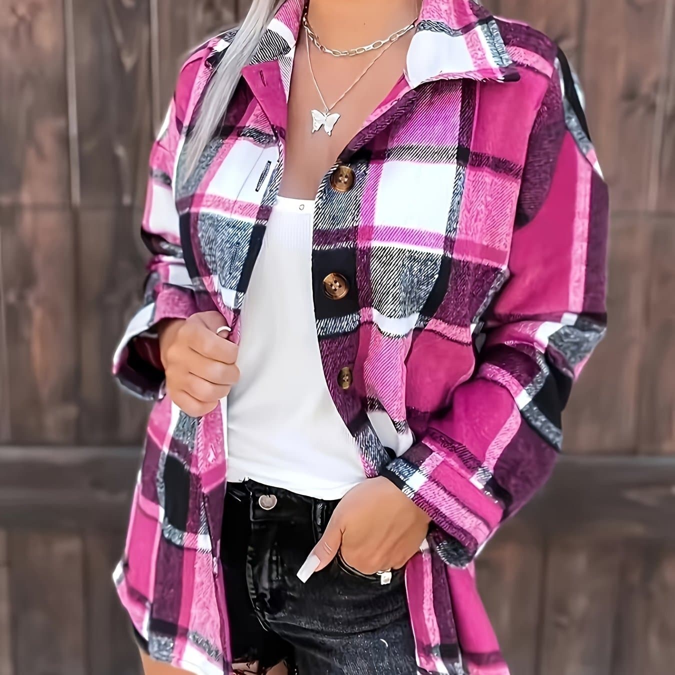 TEMU Plus Size, Plus Size Women's Casual Shirt