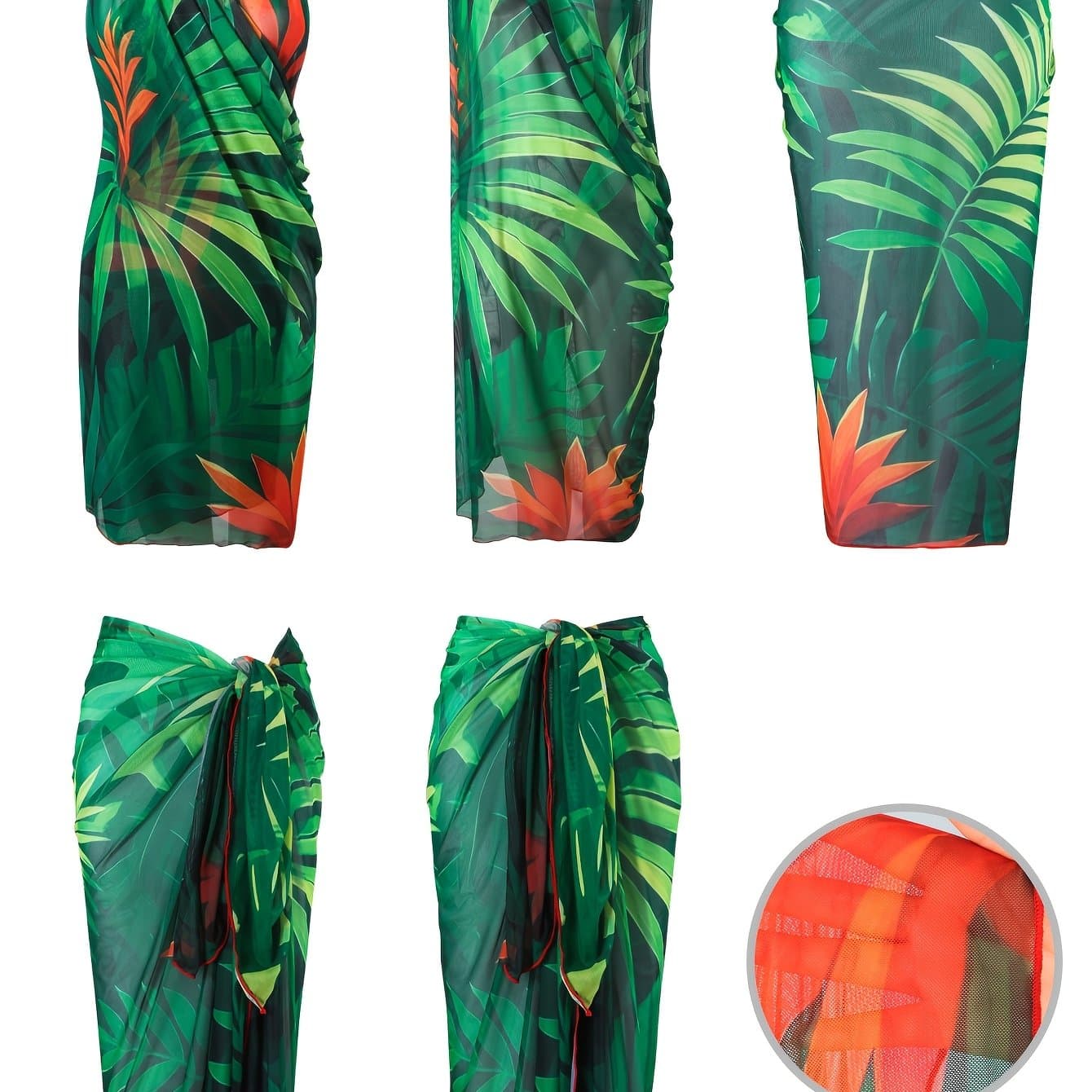 TEMU Women's Beach Oversized Tropical Print Shawl
