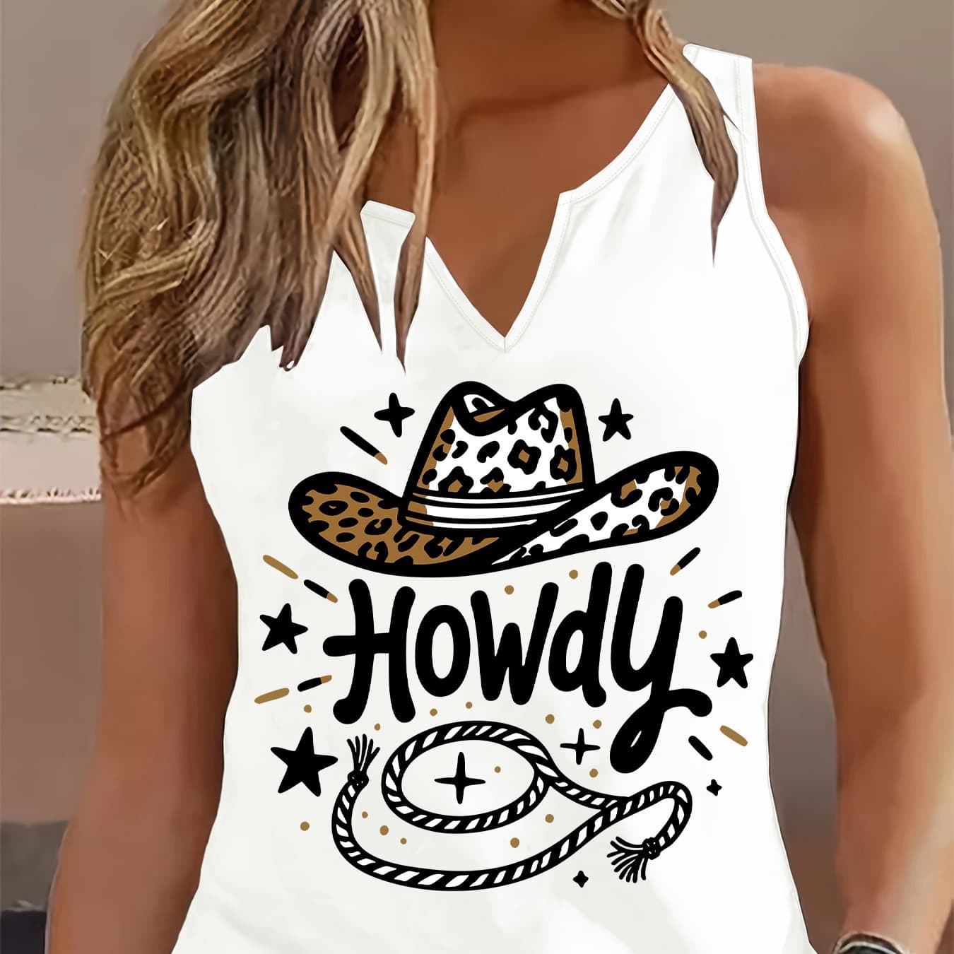 TEMU Graphic Print Tank Top, Sleeveless Casual Top For Summer And Spring, Women's Clothing thumbnail 3