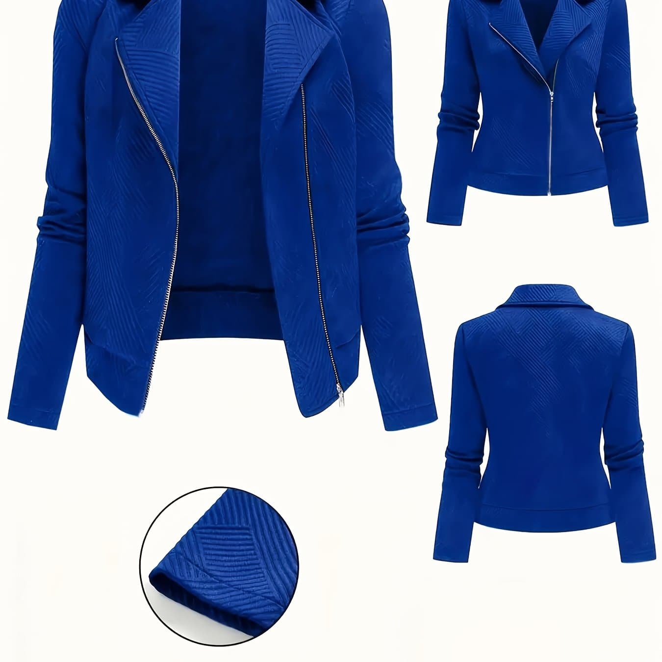 TEMU Spring And Autumn Fashion Solid Color Zipper Women's Jacket