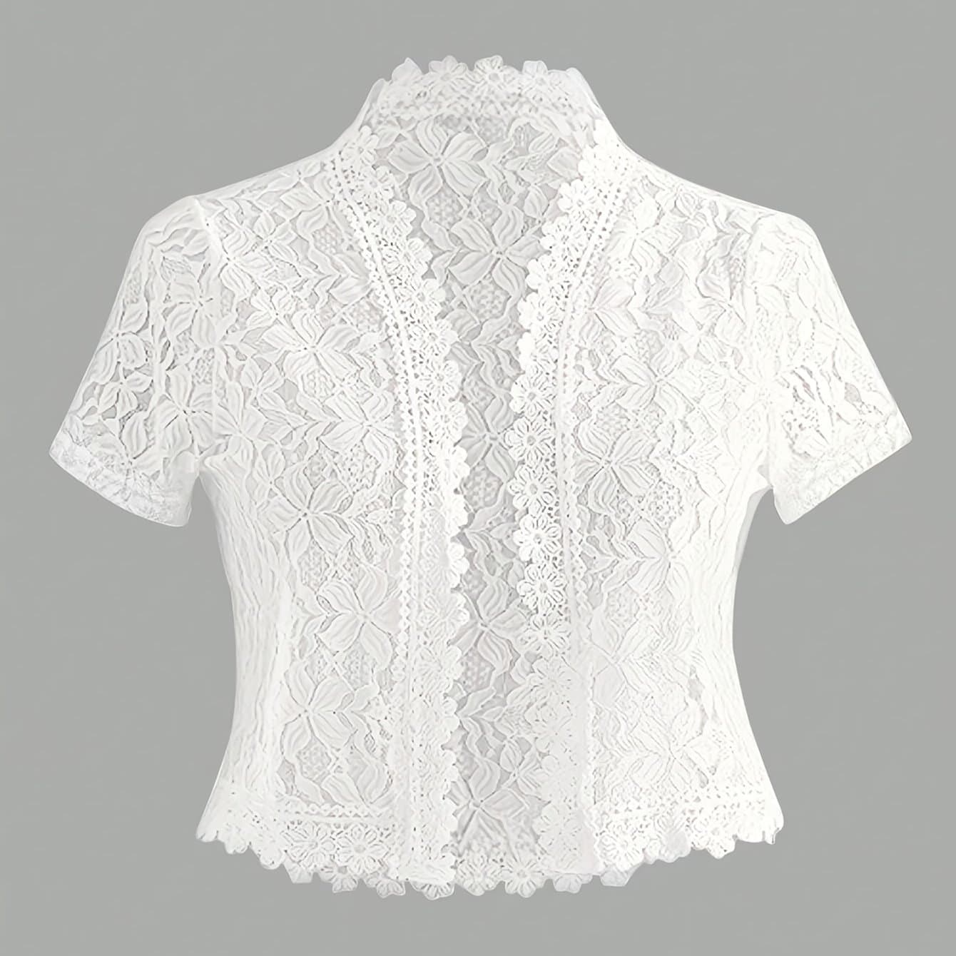 TEMU Elegant And Fashionable -collar Lace Blouse