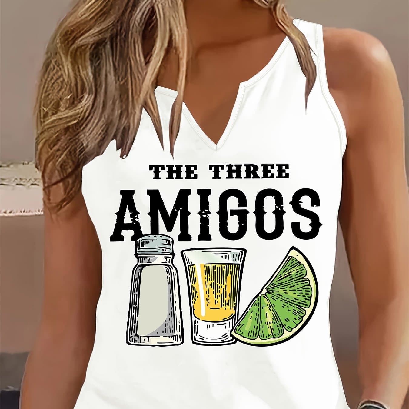 TEMU Graphic Print Tank Top, Sleeveless Casual Top For Summer & Spring, Women's Clothing