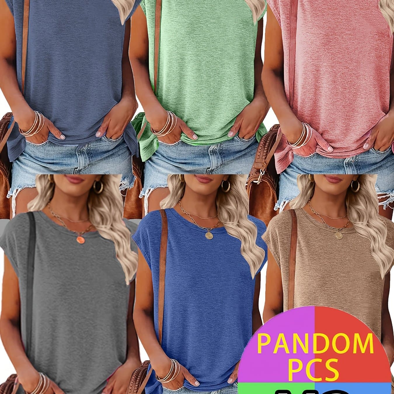 TEMU 3pcs, Women's Casual Top Summer Clothing Spring T-shirt Business Casual 2025 Weight Design