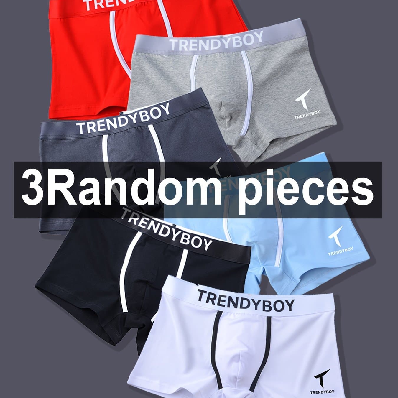 TEMU Random 3/5pcs Breathable Soft Men's Boxer Briefs, Stretch , Perfect For