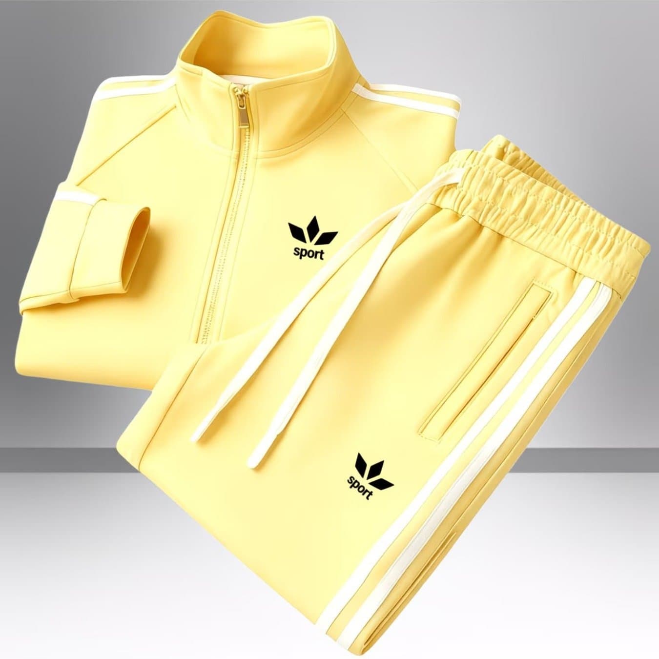 TEMU Track Jacket And Jogger Set Street Style Casual Trendy Sportswear With Black Men's Fashion For Adults Men Sportswear Casual Wear