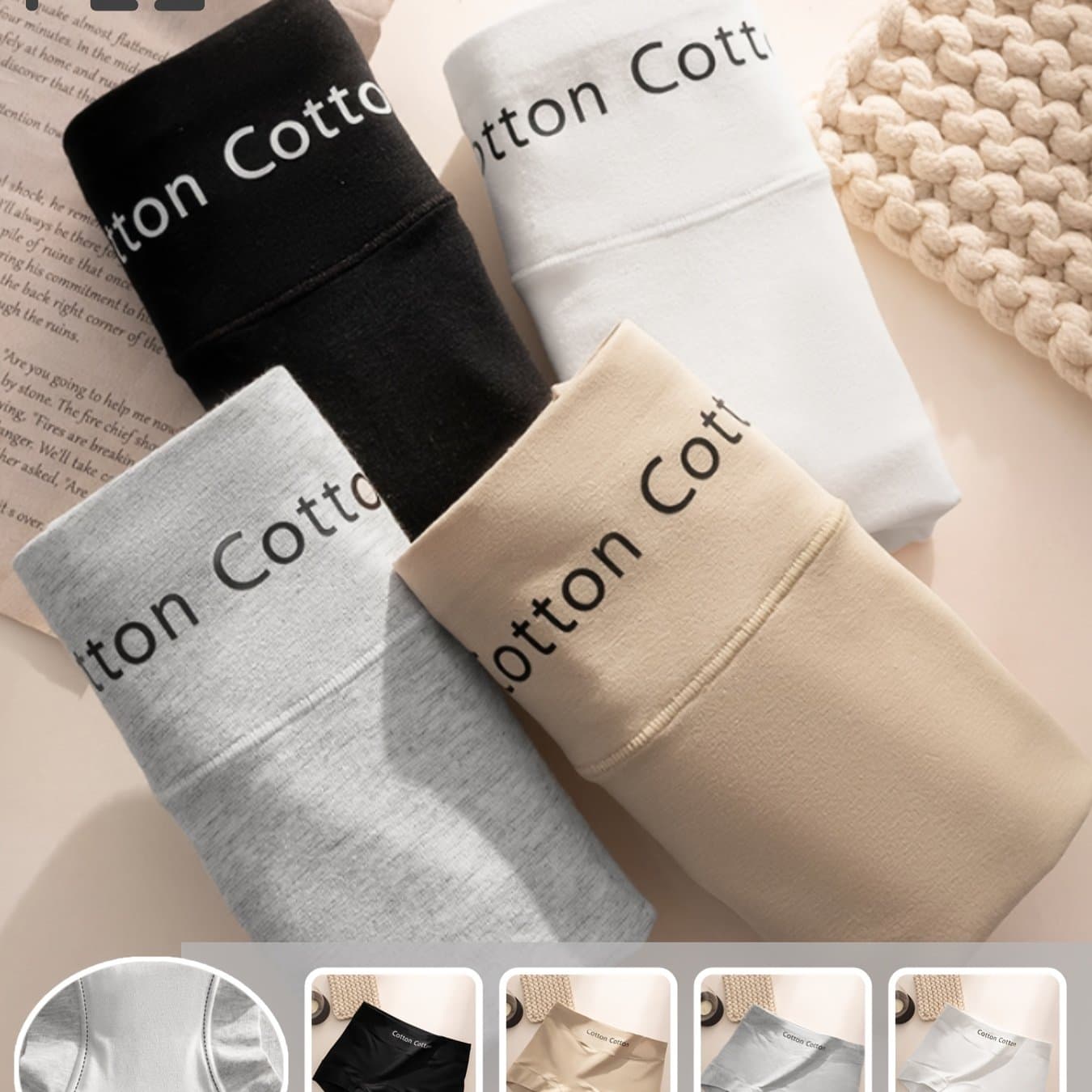 TEMU 4-pack Seamless Hipster Underwear For Women - Breathable Tummy Control Soft Solid Color Minimalist Athletic Style Mid-waist Briefs