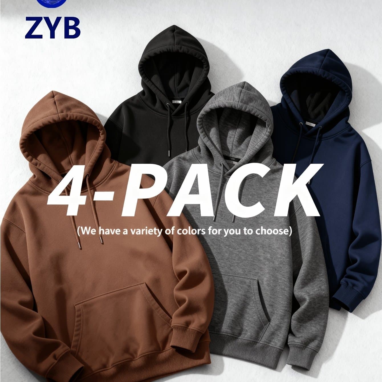 TEMU [solid Color Hoodies] 4 Simple Solid Color Hoodies - Casual Hoodie For Men With Kangaroo Pockets Men's Top