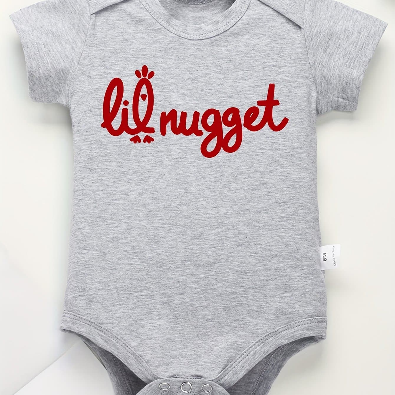 TEMU Cotton Baby Bodysuit With Fun Letter Printing, Casual And Comfortable, Soft Round Neck Baby Onesie