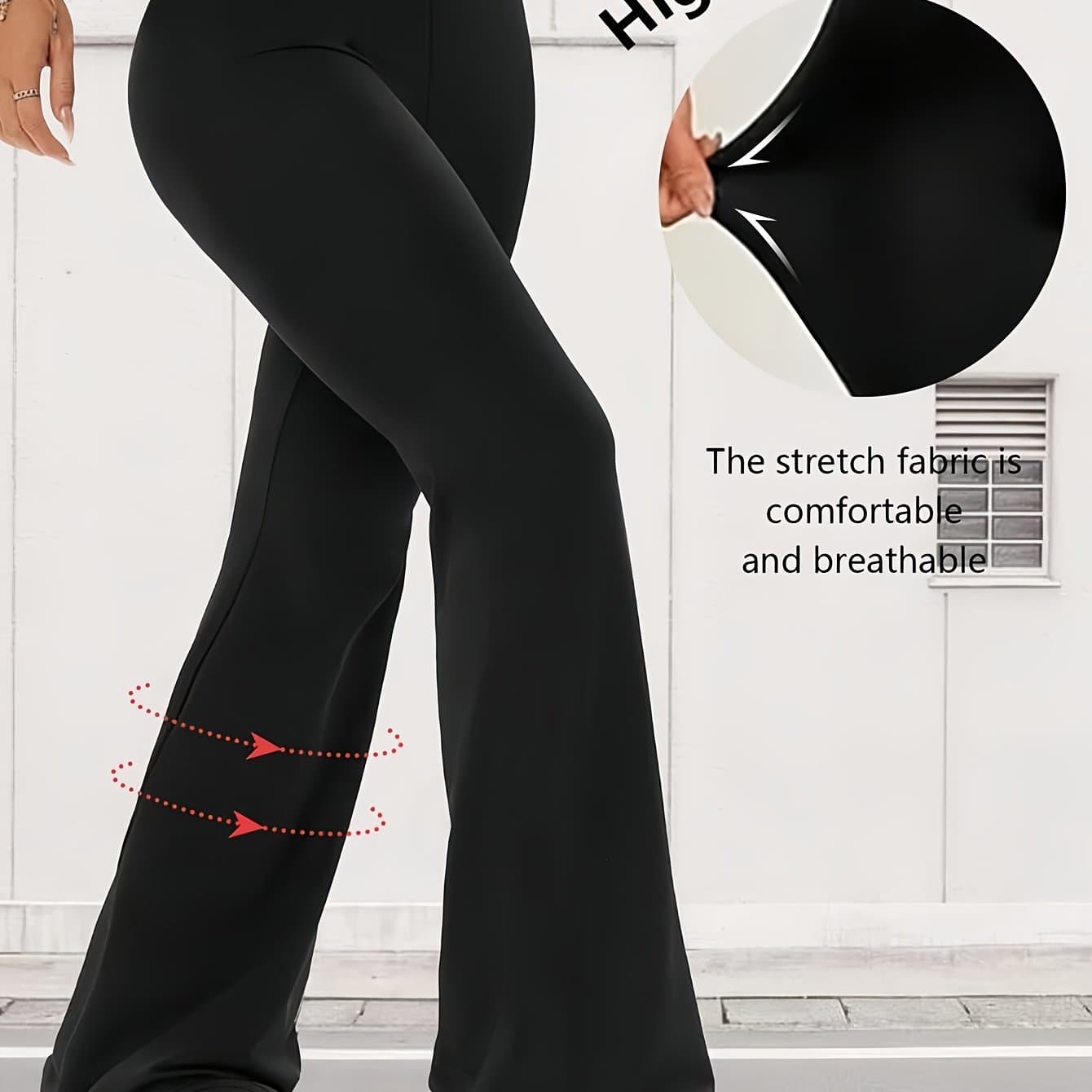 TEMU Over 700,000 Sold! 1pc High-waisted Women's Flare Pants, Solid Color High- Pants, Women's Flare Pants, , Effortlessly Suitable For Occasions! [today']