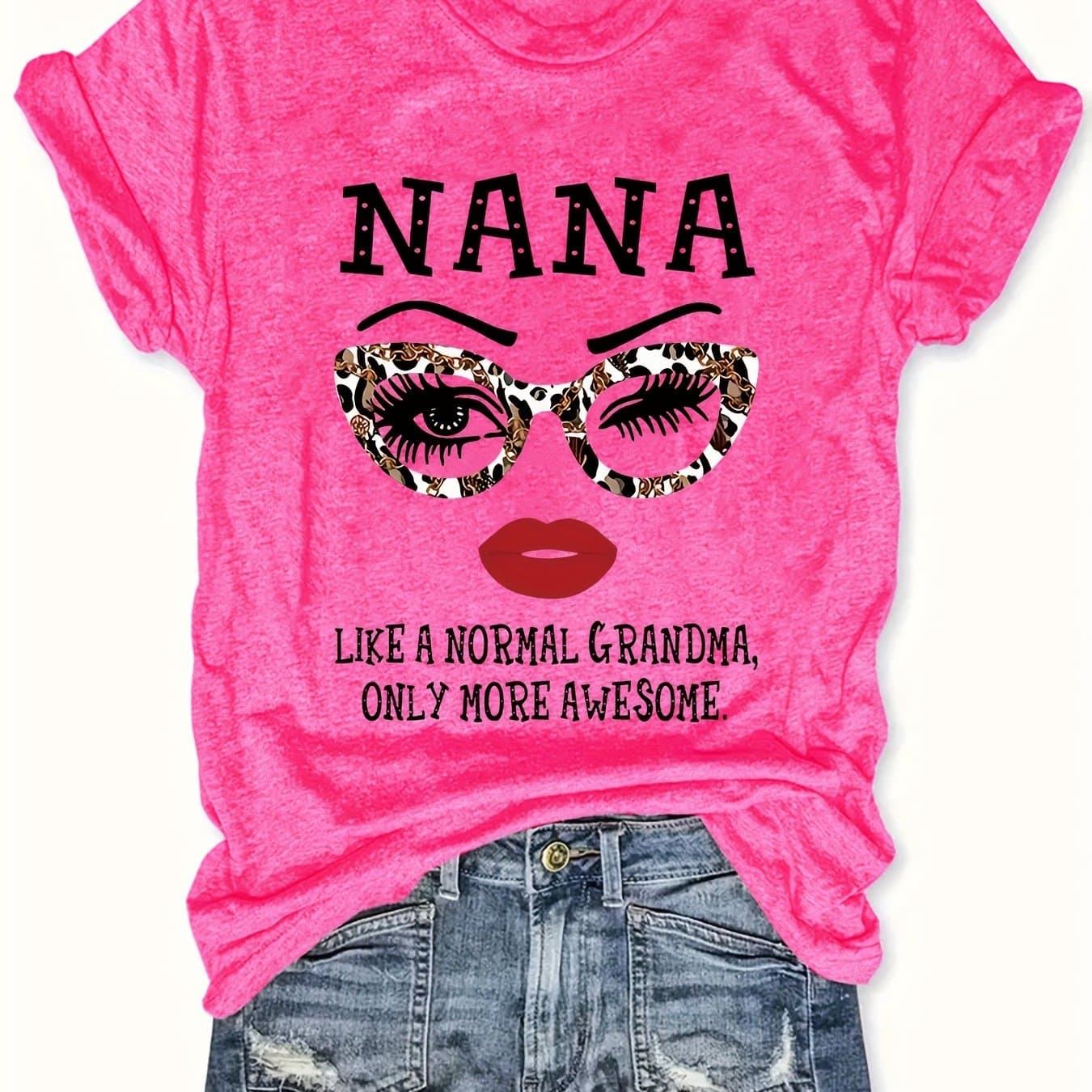 TEMU Letter Print T-shirt | Short Sleeve Crew Neck Casual Top For Summer & Spring, Women's Clothing