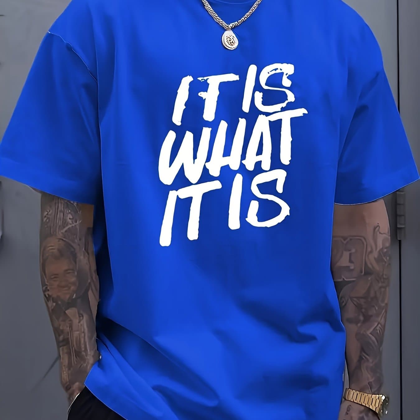 TEMU Printed T-shirt, Men's T-shirt, Summer Casual Short Sleeve T-shirt