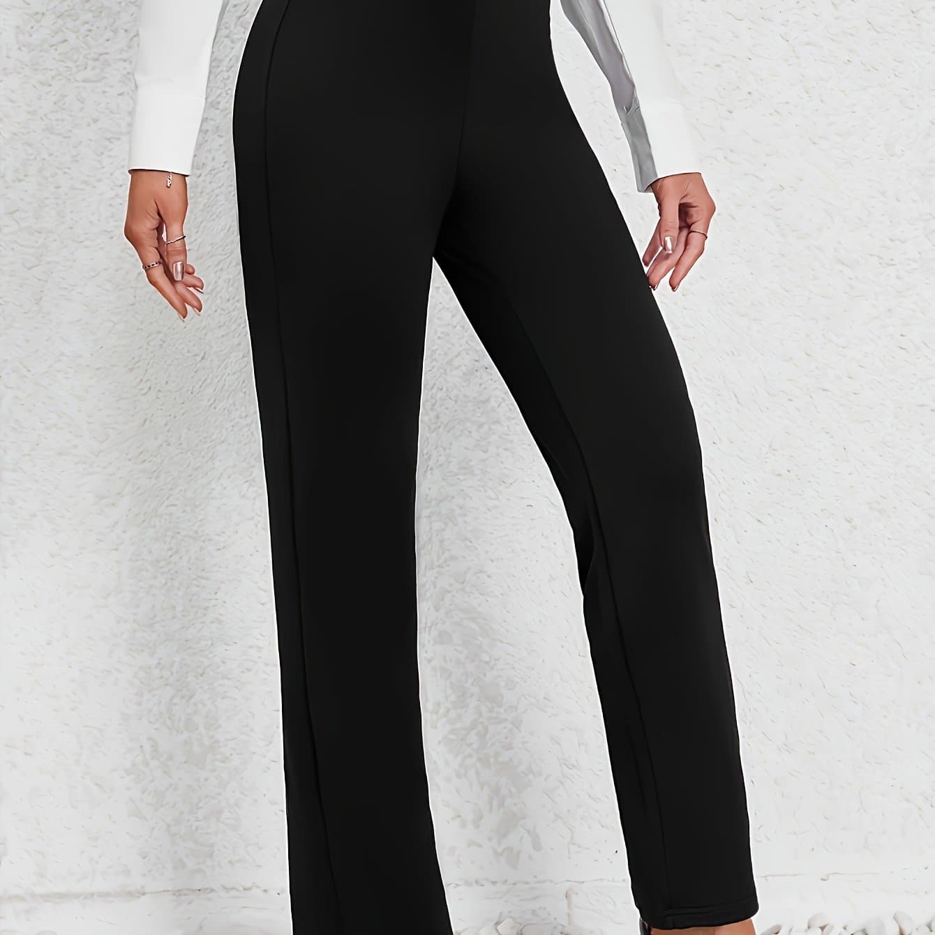 TEMU Plus Size, Extended Plus-size Stretch Straight-leg Pants thumbnail 2