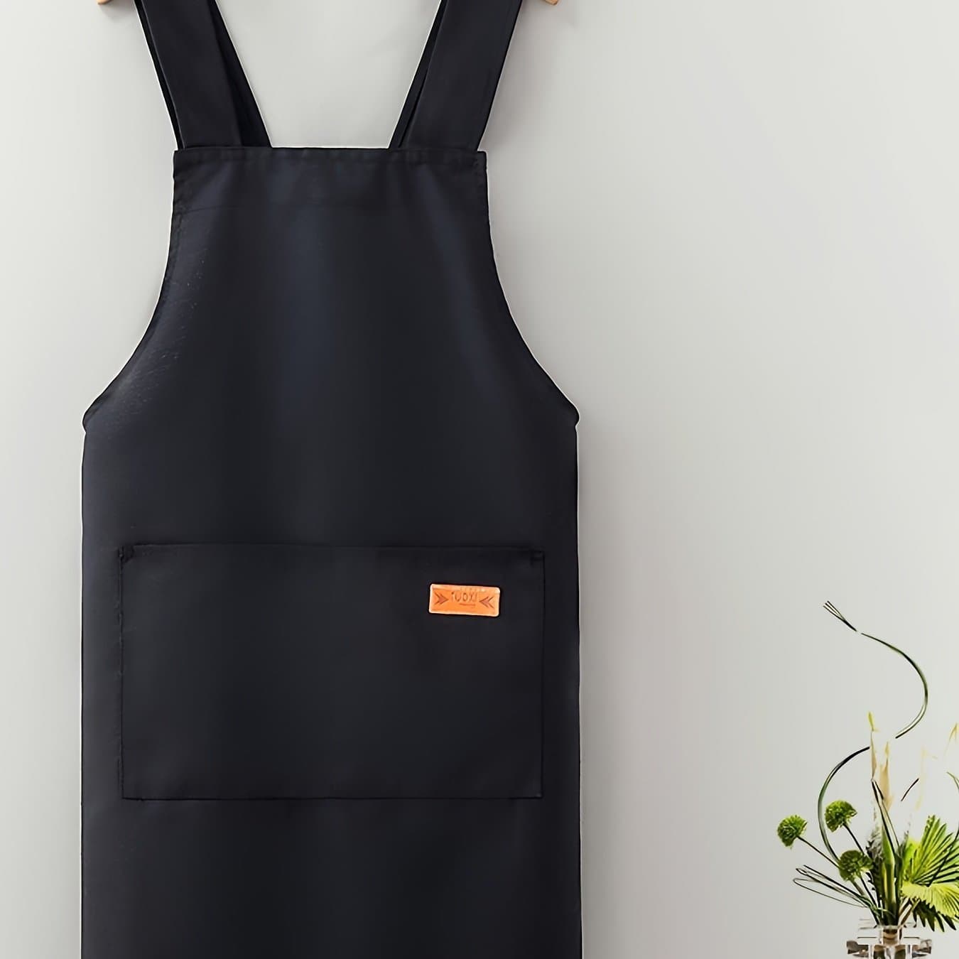 TEMU High-quality Canvas Apron With Cross-back Straps, Suitable For Men And Women, Sleeveless Loungewear, Ideal For The Kitchen, Barbecuing, Gardening Work, Painting, And Café Use
