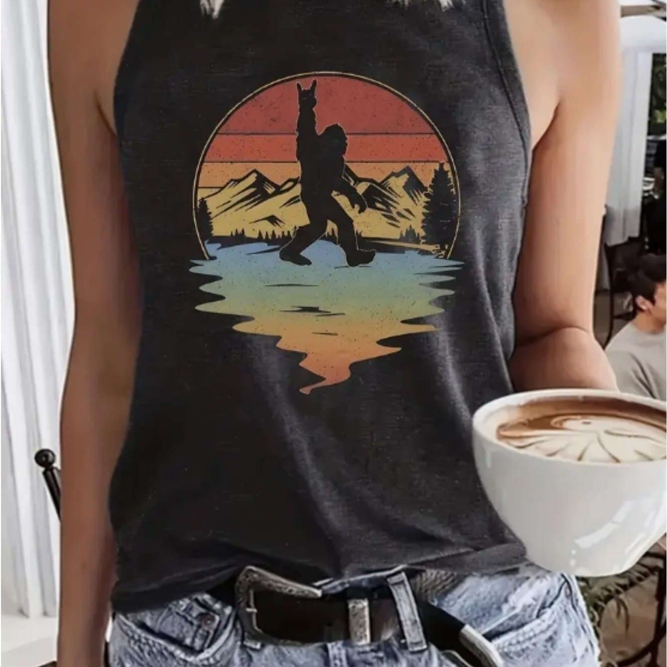 TEMU Pattern Vest - Crew-neck Casual Sleeveless Vest In Polyester - Lightweight Breathable, Women's Wear