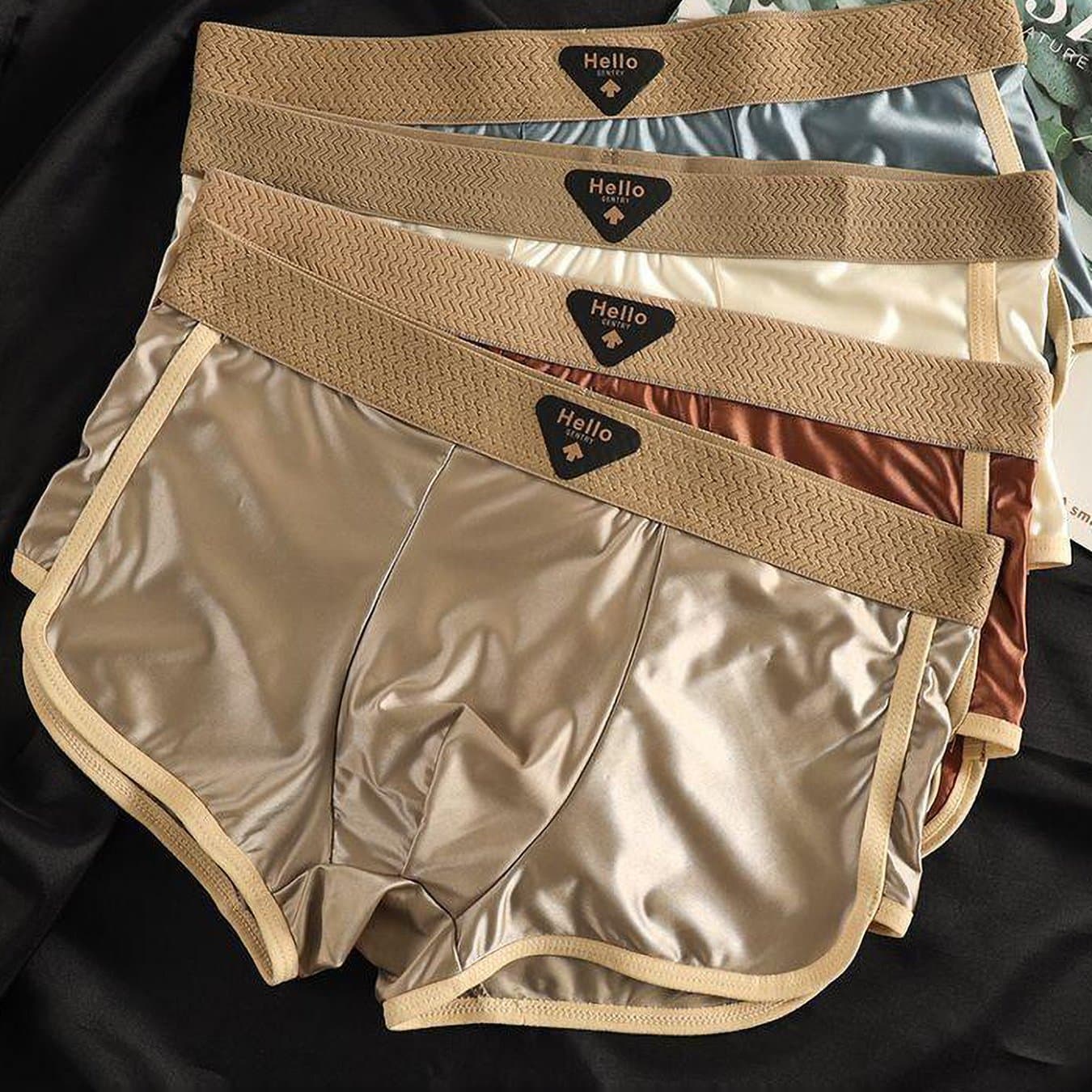 TEMU 4pcs Men's Boxer Briefs- Ice Silky Cooling Underwear Breathable Quick-dry Moisture-wicking Boxer Shorts For Men Luxury Soft
