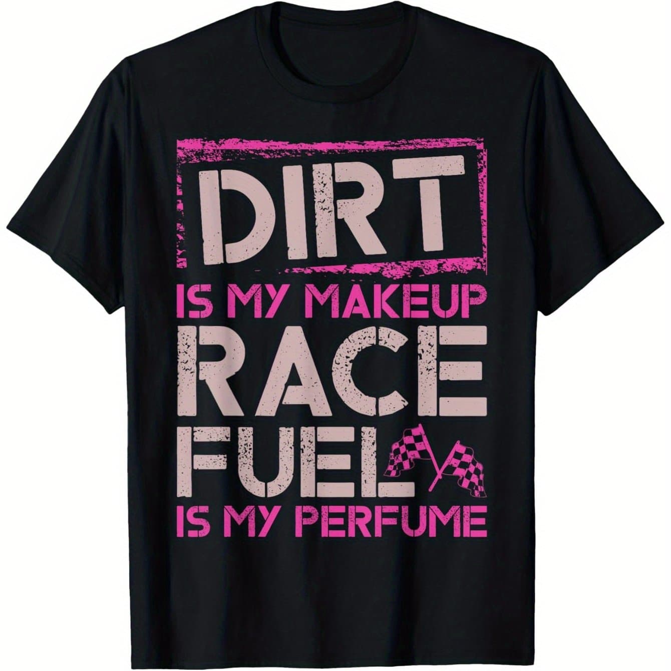 TEMU Men's & Unisex Motocross Racing T-shirt "dirt Is , Fuel Is My Perfume" - 100% Cotton Heavyweight Crew Neck Tee Suitable For Motocross Events & Casual Wear - Sizes S To Xxxl (machine Washable)