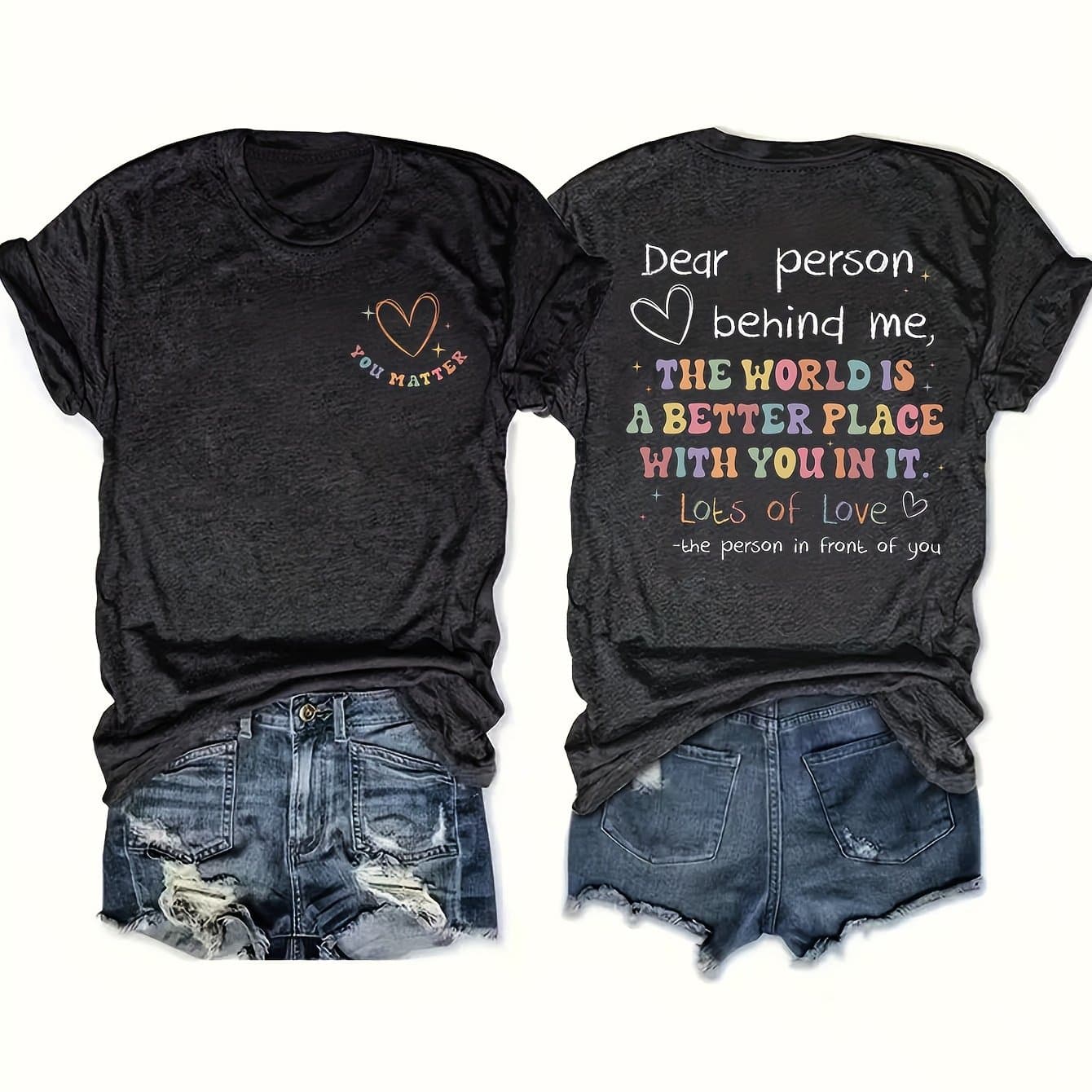 TEMU European And American And Back Floral Women's T-shirt