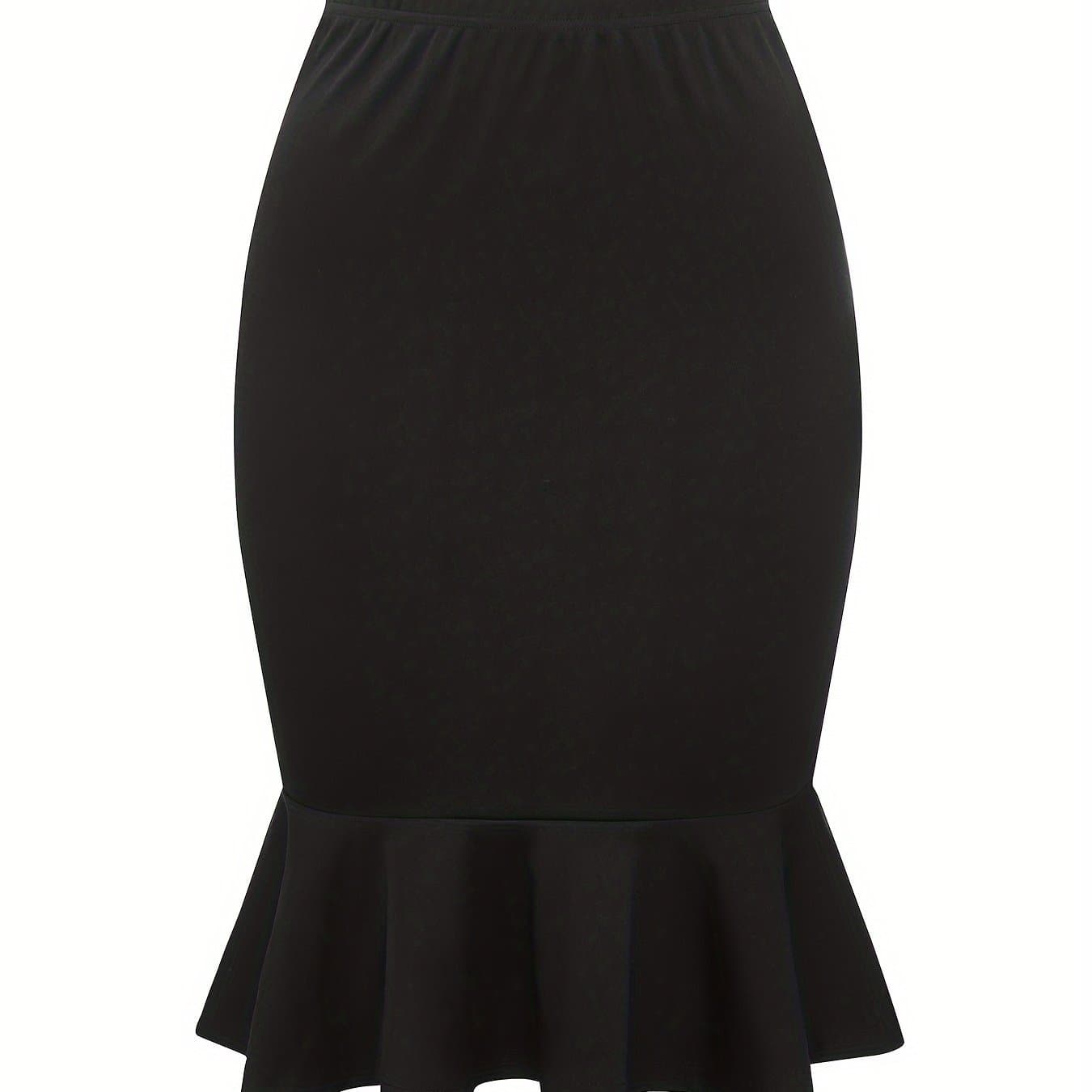 TEMU Elegant Mermaid Tail Skirt Dress - Solid Color Spring Swim-to-walk Dress With Medium , Machine Washable For Beach Weddings, Pool Parties & Special Occasions (non-)