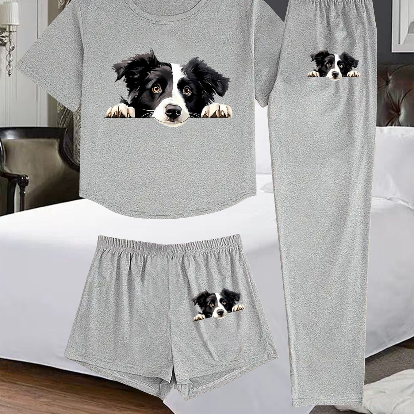 TEMU (standard 1002# Set) Women'-piece Loungewear Set, Printed Design Women'-piece Pajama Set, Comfortable Apparel thumbnail 2