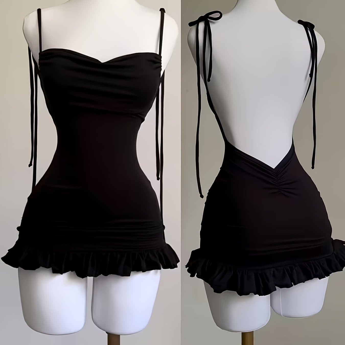 TEMU Short Mini Dress With Hem And