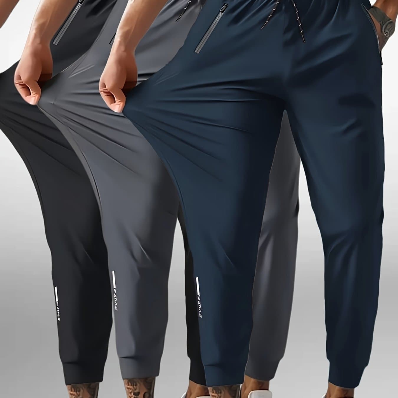 TEMU Men\'s Sports Sweat-wicking Pants, 1pc, Thin Casual Jogging Trousers For Spring And Summer, Breathable, Comfortable And Versatile Long Pants, Suitable For Fitness/training/running/gifting