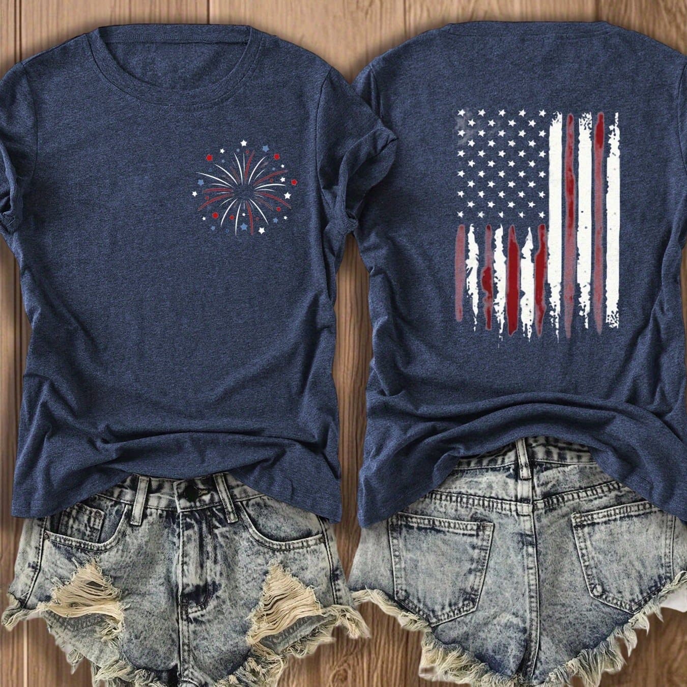 TEMU Double-sided Printed Design Summer Clothing Pure Short-sleeve T-shirt, For Teenager, For Teenager