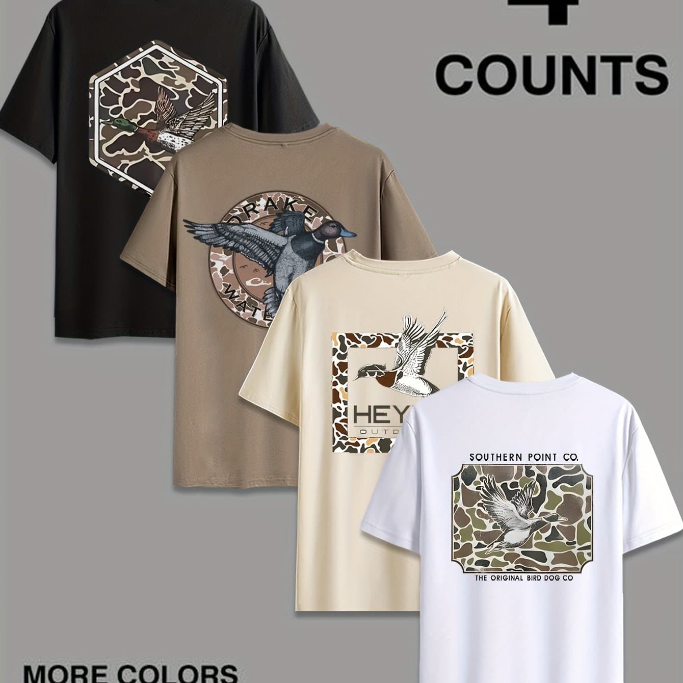 TEMU Men's Short-sleeve T-shirt With A Pattern Print , Summer , A Versatile Casual Short-sleeve Four-piece Set.