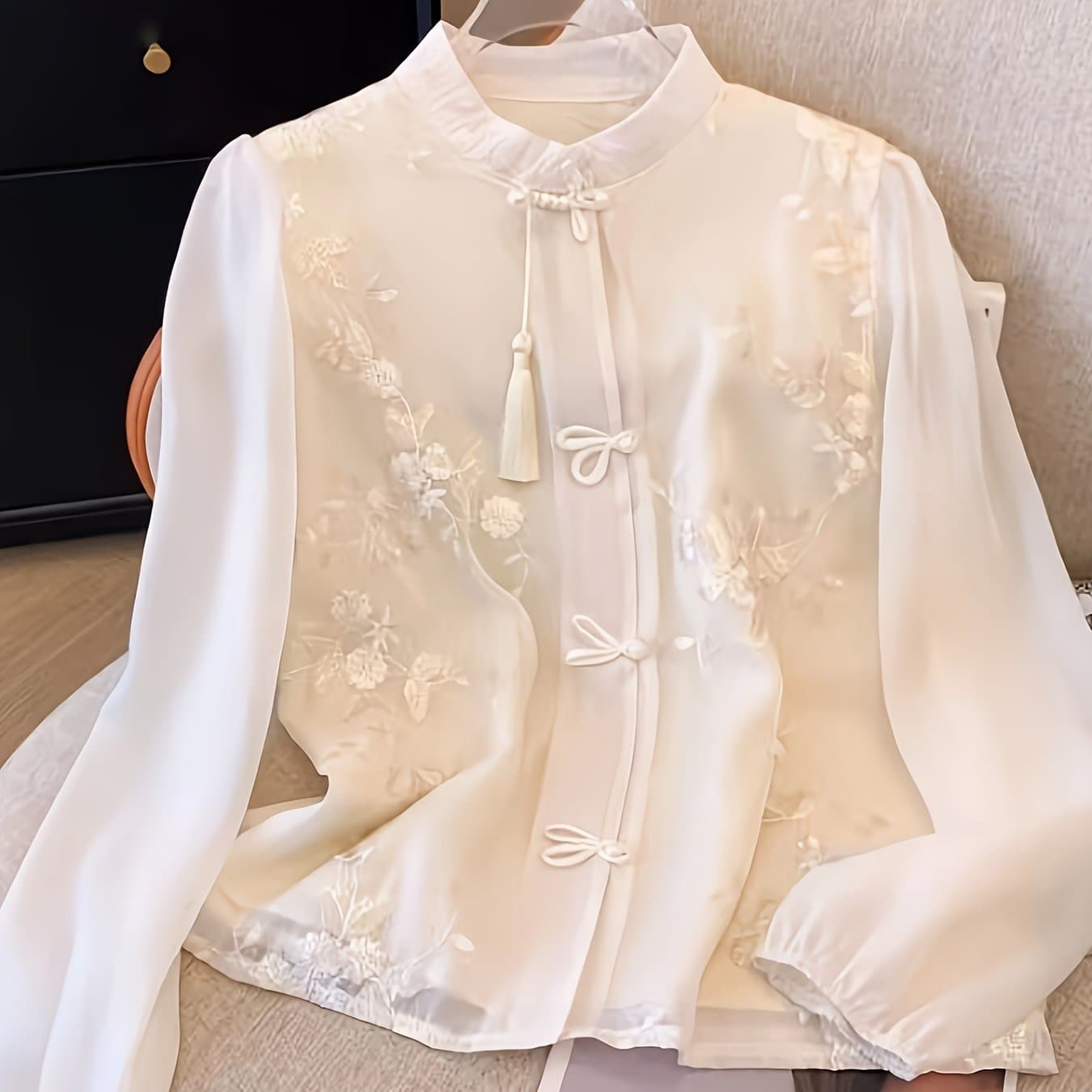 TEMU Fashion Embroidered Long Sleeve Shirt