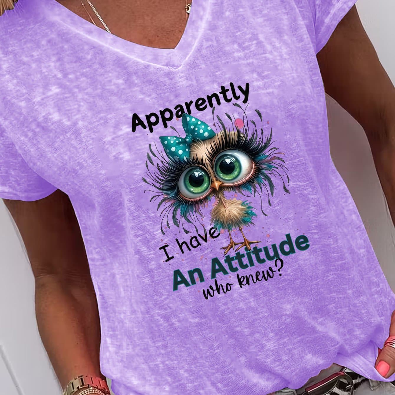 TEMU Casual V-neck Short Sleeve T-shirt | Featuring A Print, Perfect For Home, Going Out, Or As A Gift For New Year, Valentine's Day, And More