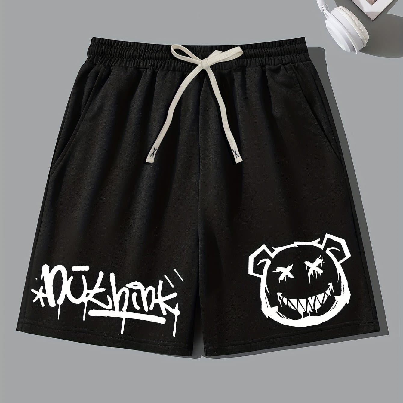 TEMU Men's Drawstring Waist Printed Shorts