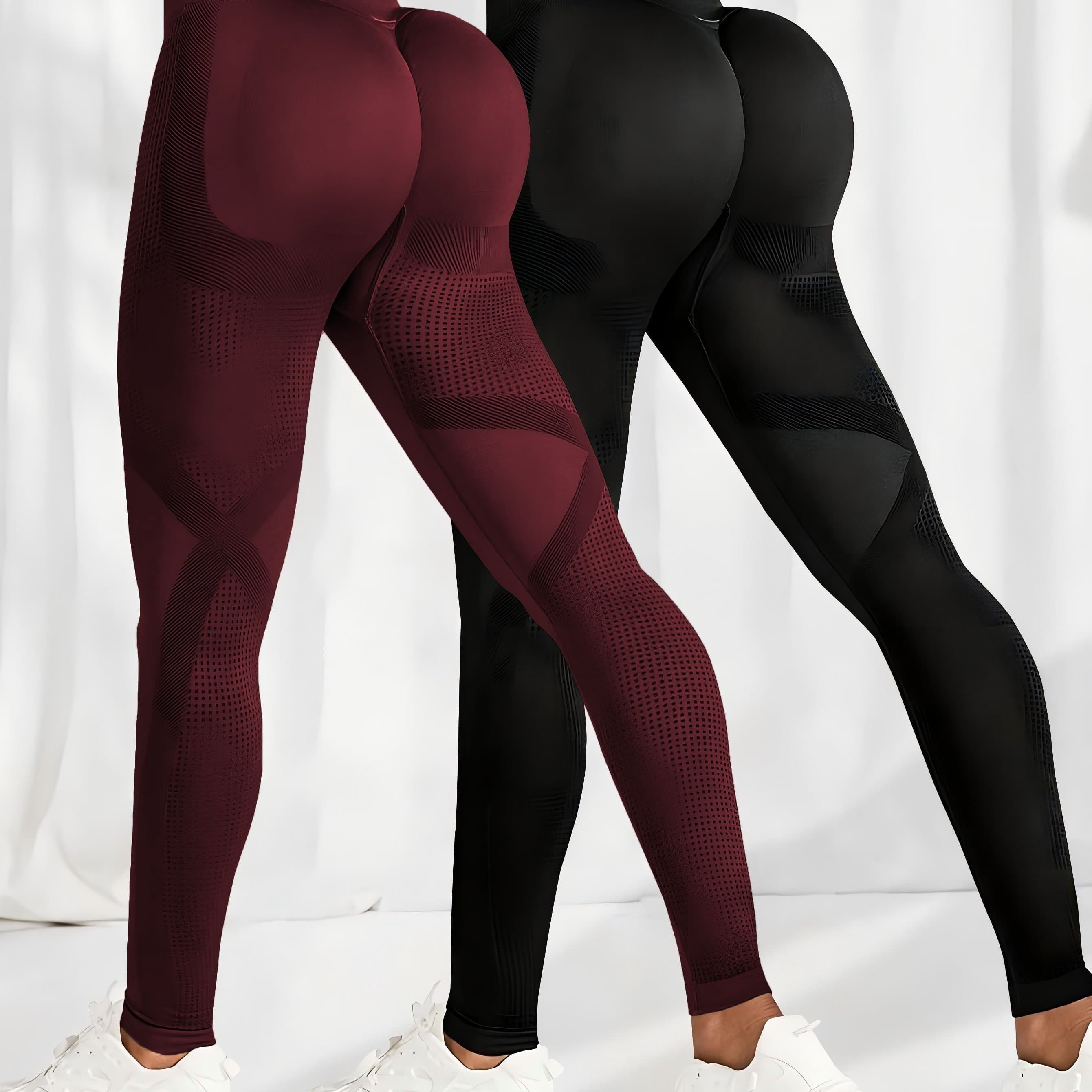 TEMU 2pcs Women's High Waisted Seamless Leggings, Hip Lifting High Elastic Body Shaping Sports Pants, Women's Activewear