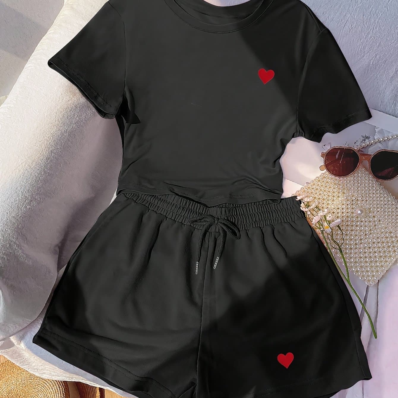 TEMU Women's Fashion And Elastic Waist Shorts Casual Outfit