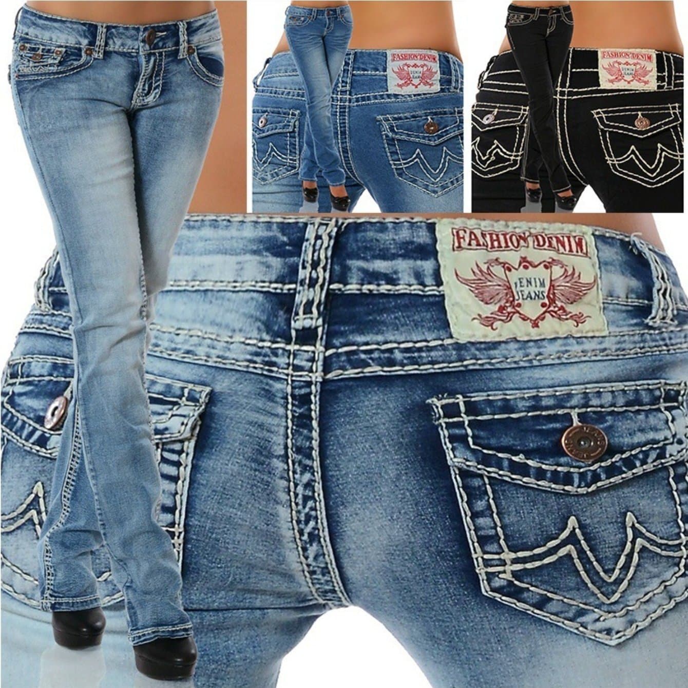 TEMU Embroidered Jeans | High-waist Hugging Slim Straight-leg Pants | Sexy Skinny Jeans With Slight Stretch Fabric And Embroidered Details
