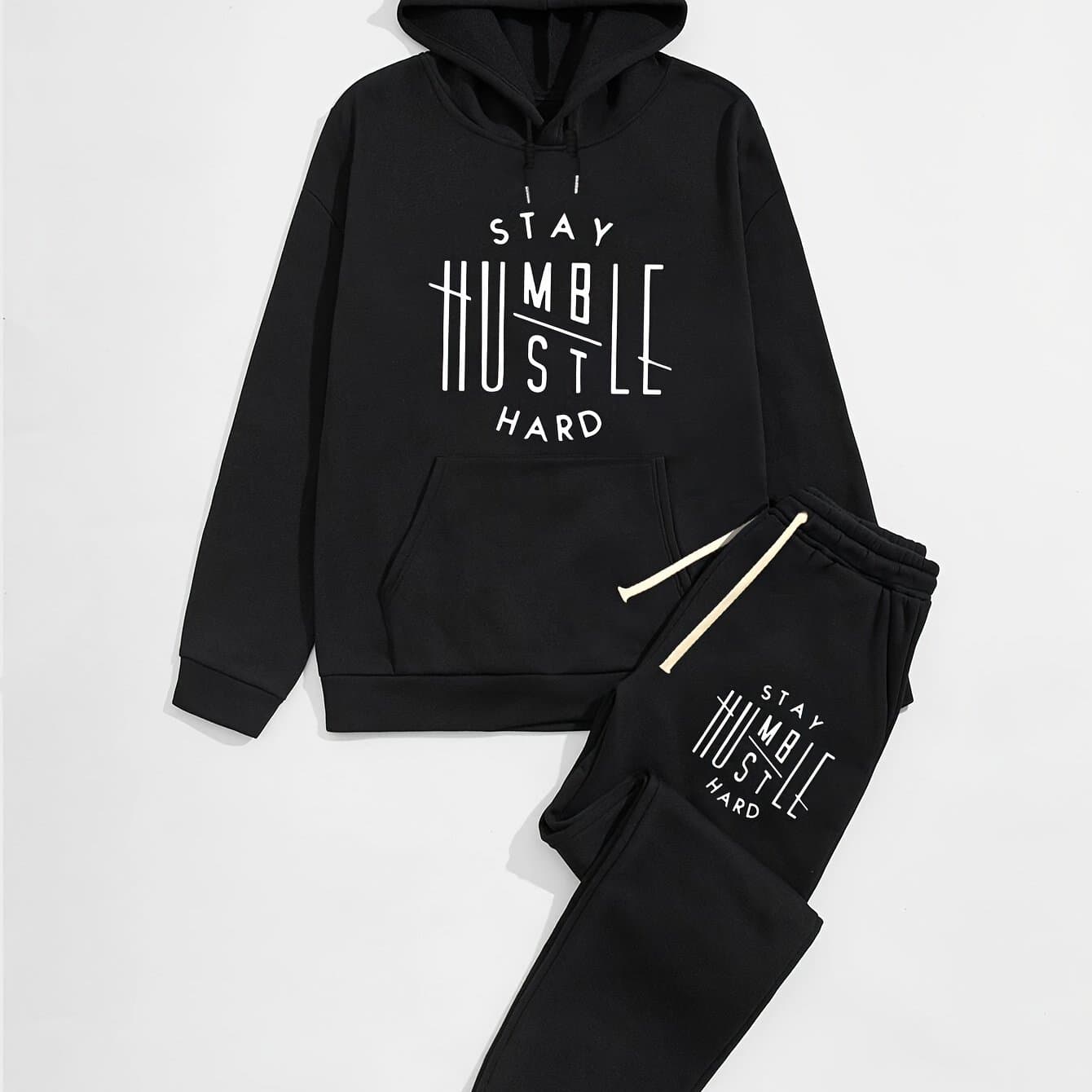 TEMU 's Fashion Print Long Sleeve Hoodie And Casual Sweatpants Set For Autumn/winter