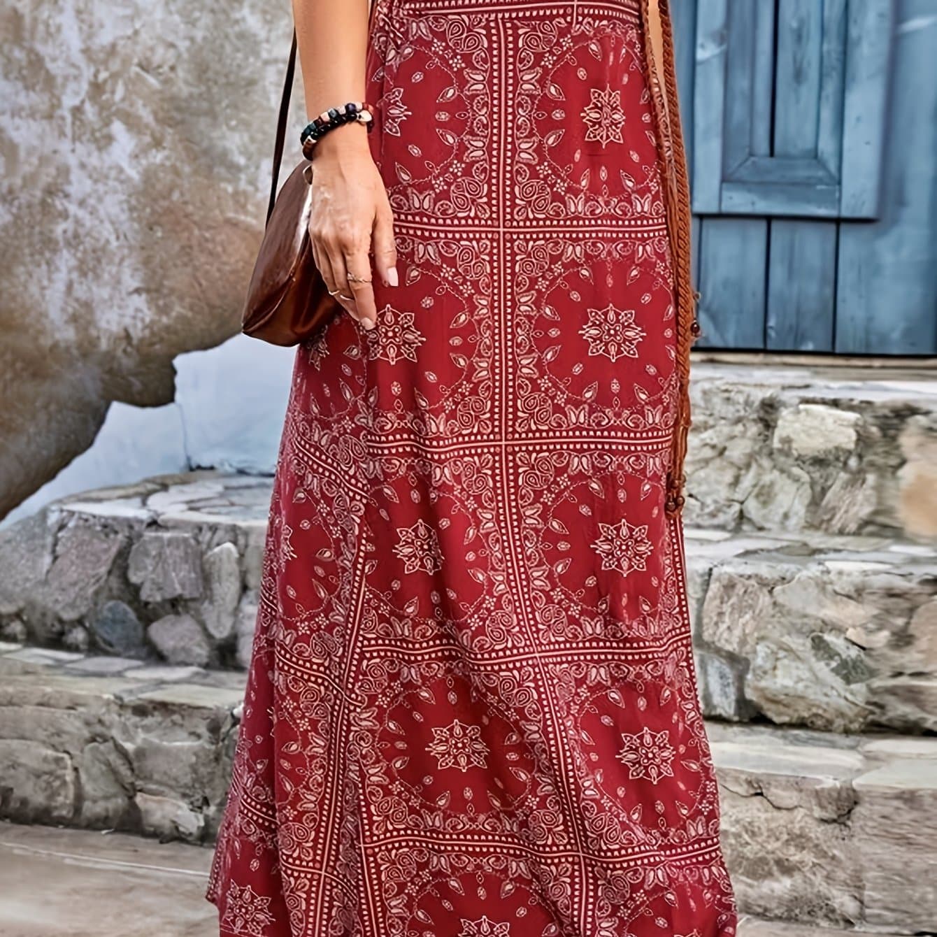 TEMU Summer New Fashionable Casual Ethnic Style Printed Women'