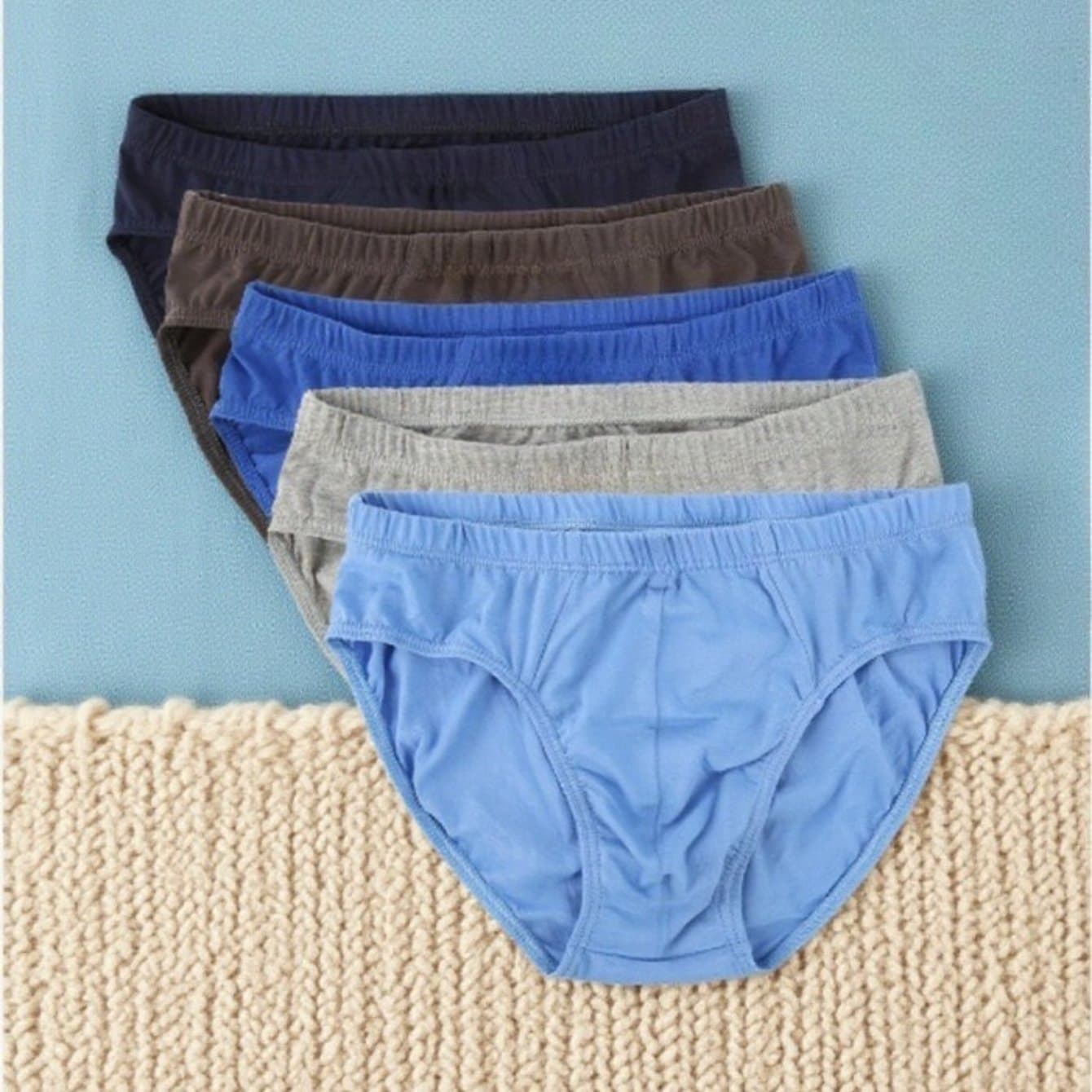 TEMU 5pcs Men Briefs Comfortable Breathable Underwear, Full Coverage, Big Size Fit,