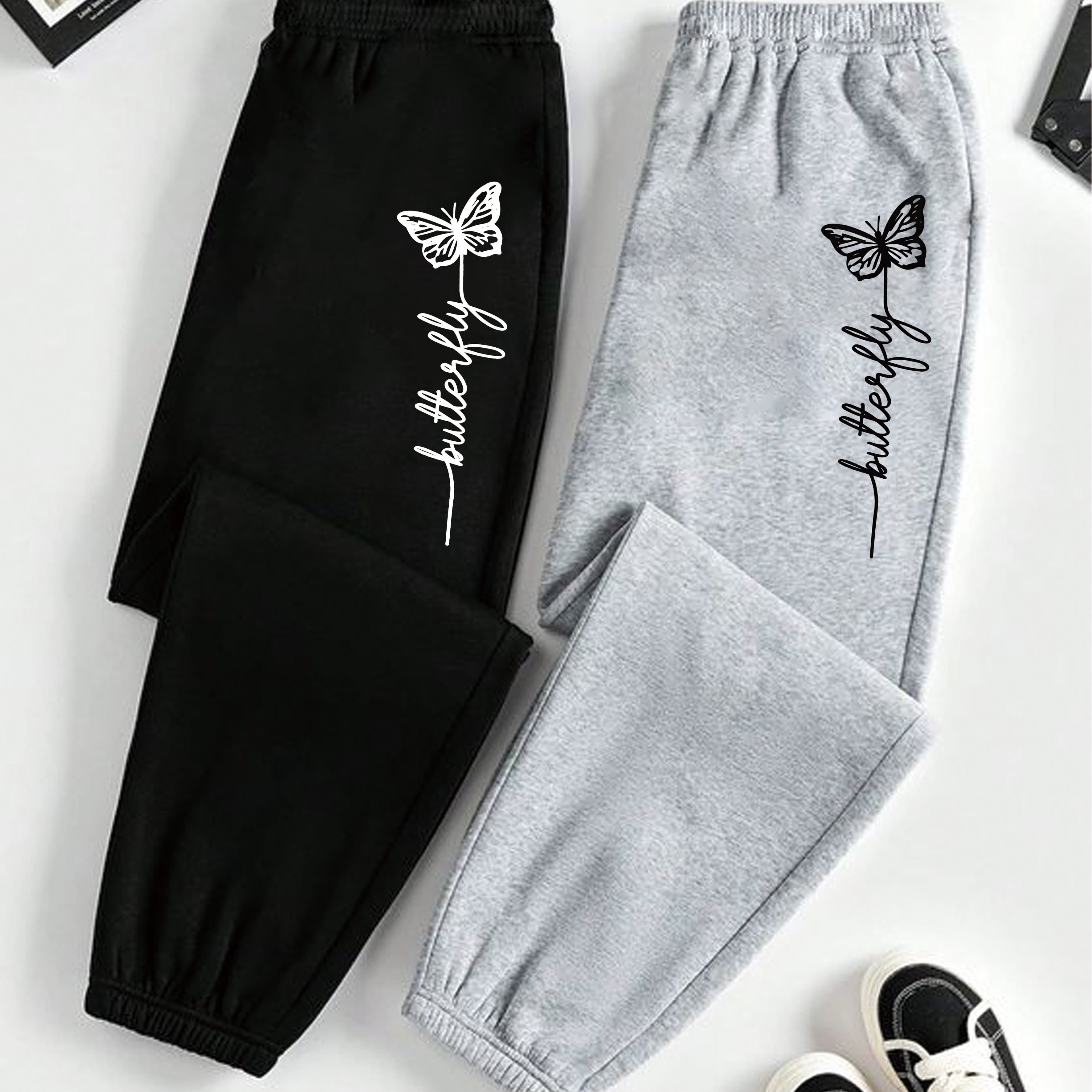 TEMU English Precision Pattern Print, Easy Comfortable Multi-functional Elastic Waist Pants, Ankle-cinching Long Trousers, Outdoor Casual Pants, 2pcs Set