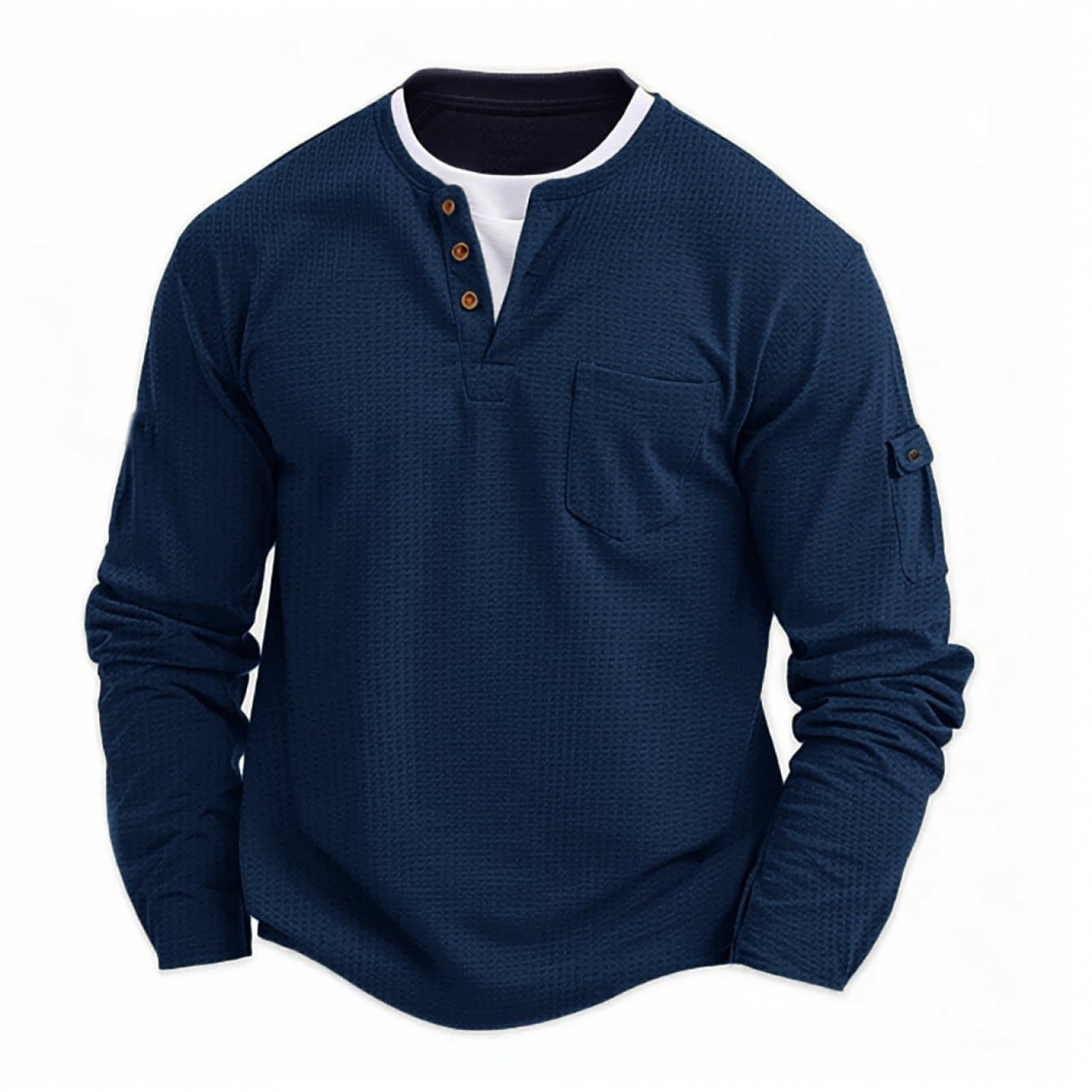 TEMU Men's V-neck T-shirt Set | Layered Design Tee For Fall | Big & Tall Long Sleeve Shirt | Mock Layered V-neck Tee For | Casual -one V-neck Long Sleeve Top