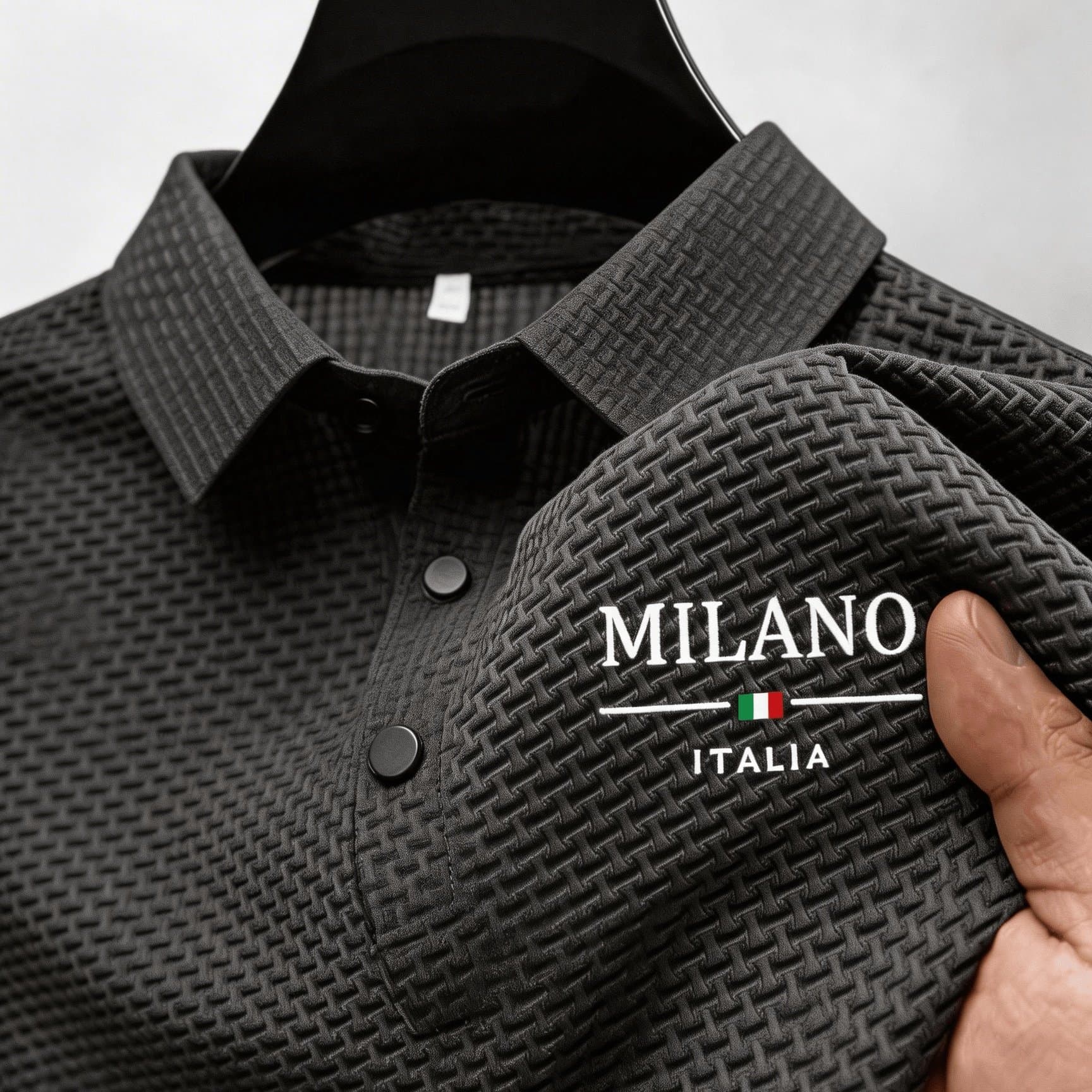 TEMU Men's Italia Printed Shirt, Textured Quick-dry Short Sleeve, Casual Business Golf Tops