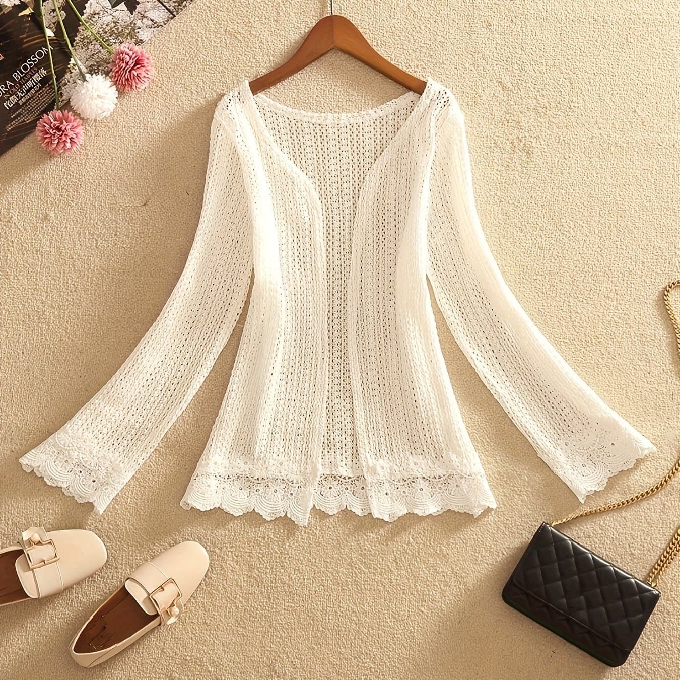 TEMU Long Sleeve Versatile Lace Sunscreen Cover