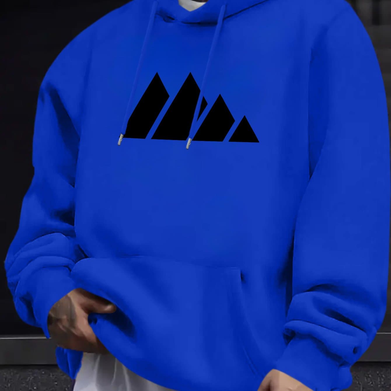TEMU Men's Casual Versatile Stylish Hoodie, Featuring A Unique With A 'graphic' Print - A Relaxed Pullover With A Kangaroo Pocket, Made From Stretchy Fabric, Spring And Autumn, Plus Size