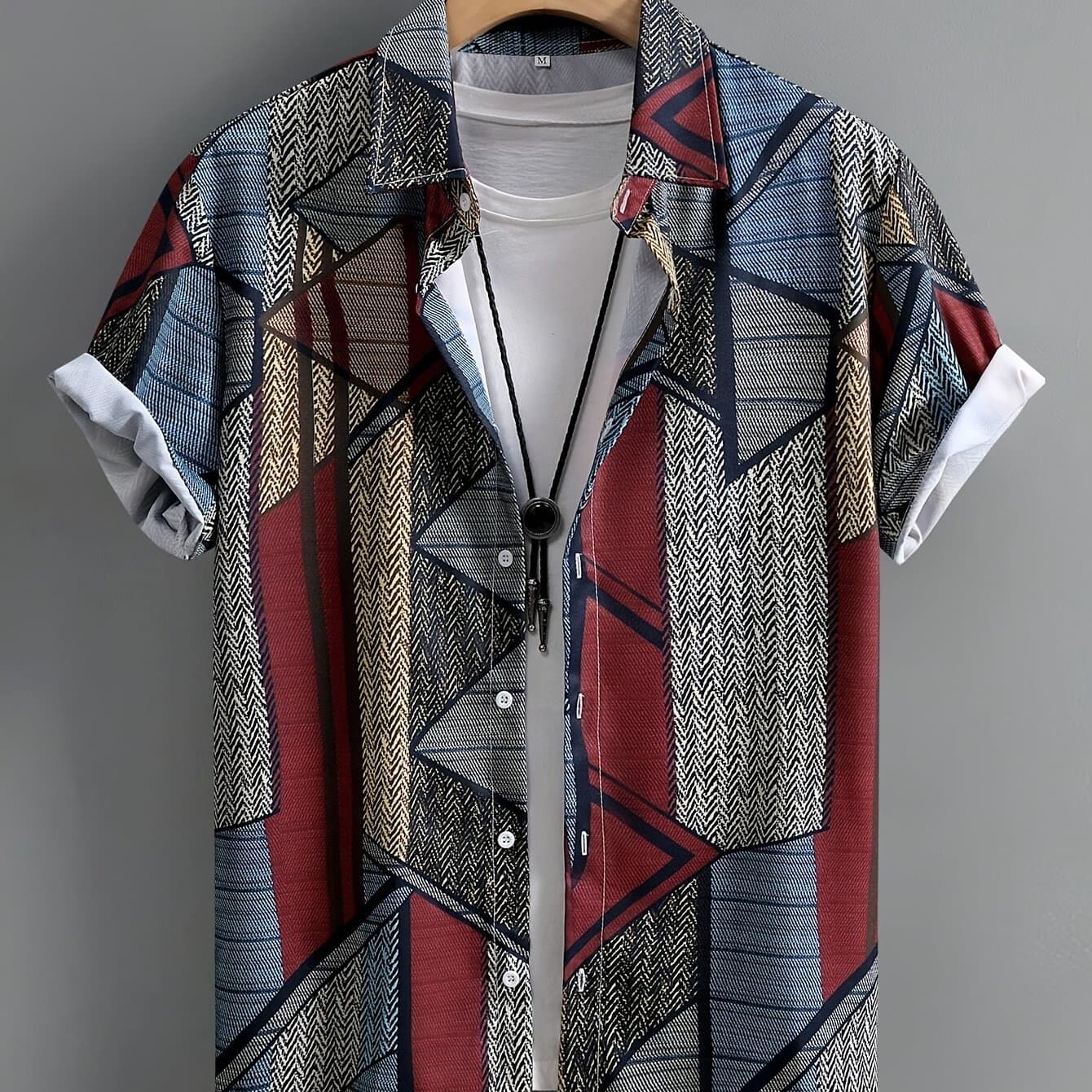 TEMU Men's Summer Short Sleeve Casual Printed Shirt
