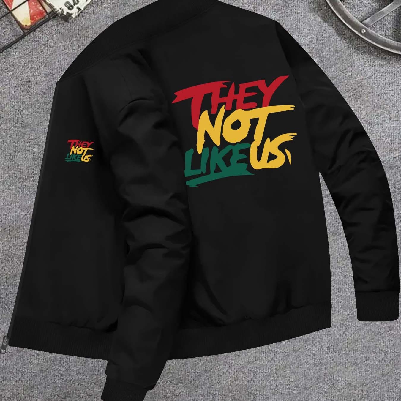 TEMU Men's Trendy Autumn And Winter Jacket With -color Element Print, Featuring A Stylish Collar, Perfect For Casual Wear