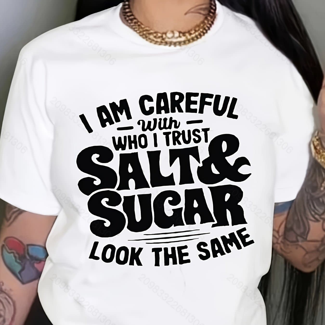 TEMU Letter Print Crew Neck T-shirt, Casual Loose Short Sleeve Summer T-shirts Tops, Women's Clothing