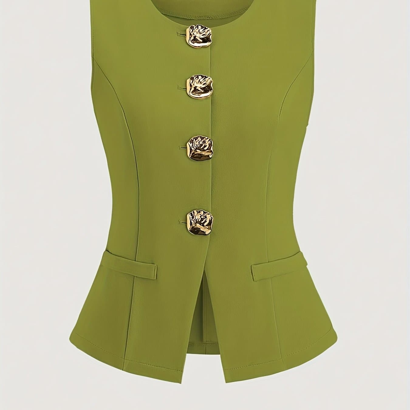 TEMU Women' French Button Sleeveless Thin Blazer