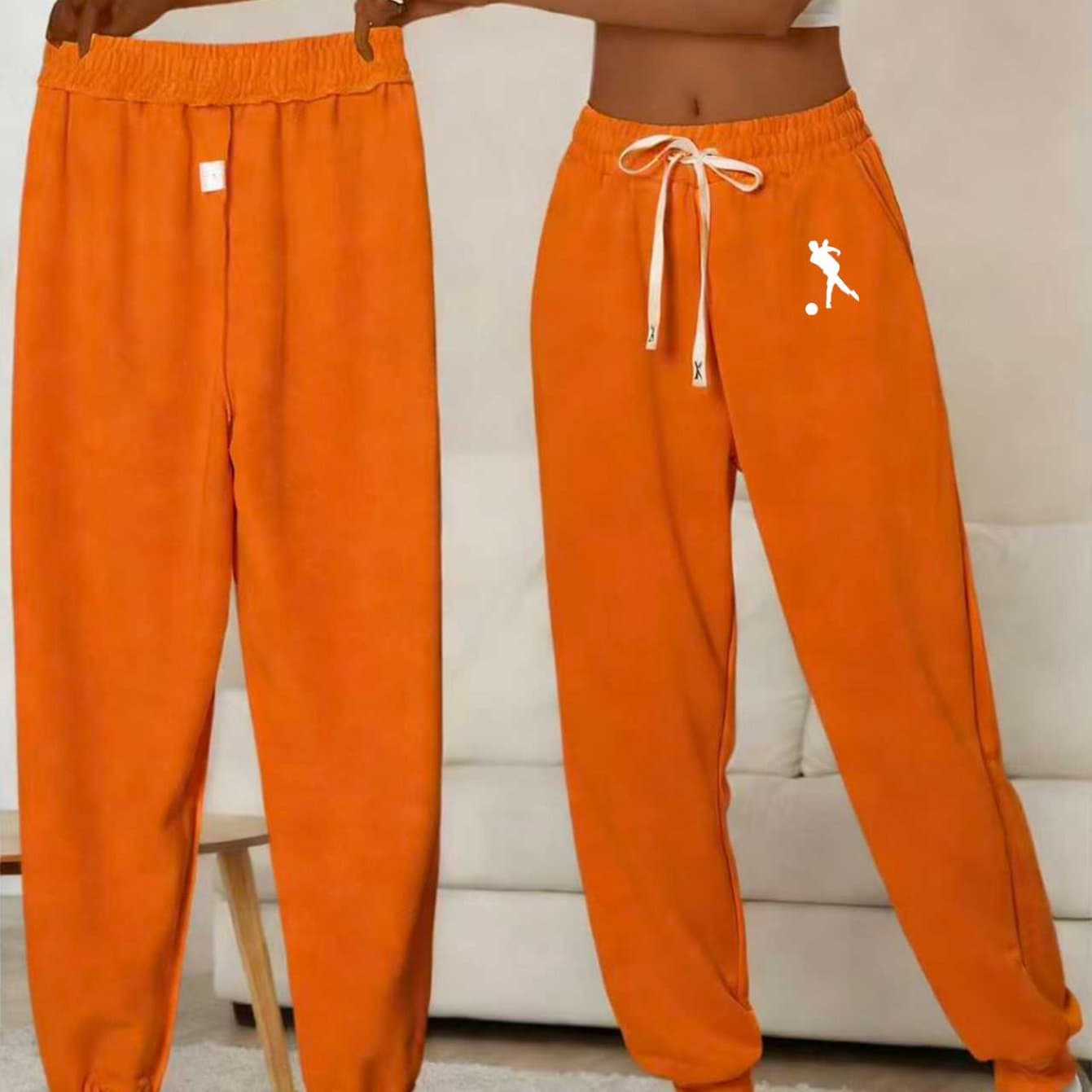 TEMU Women's Windproof Jogger Pants With Elastic Waist & Hem - Fitted Athletic Trousers Suitable For, Outdoor, Spring/fall Wear | Drawstring Waist & Pockets | Casual Gym Pants For, Hand Washable